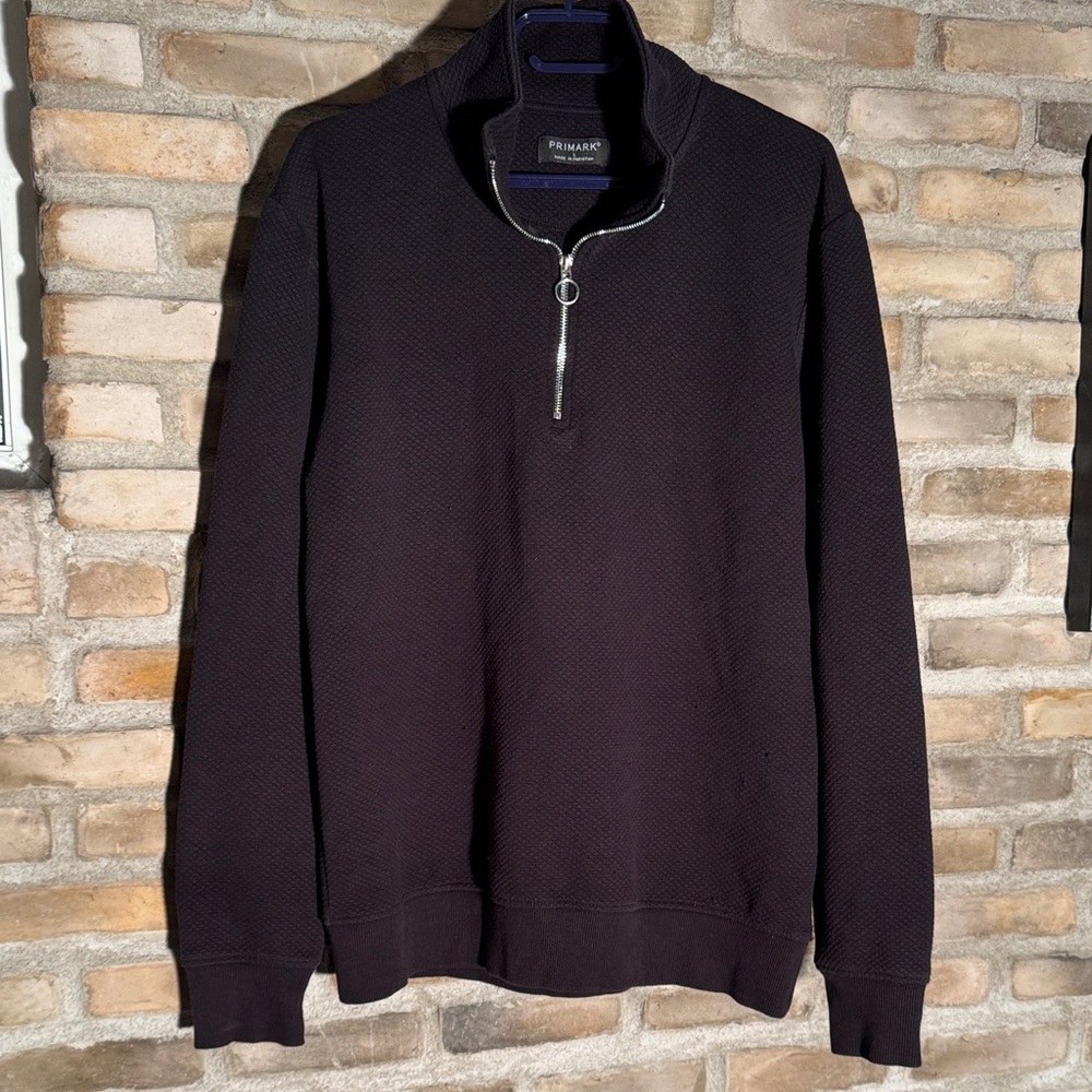 Primark Men's Dark Zip-Up Sweater